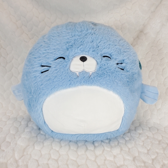 Harvey Fuzzamallow Squishmallow 12 Inch Blue Walrus BNWT - Picture 1 of 7